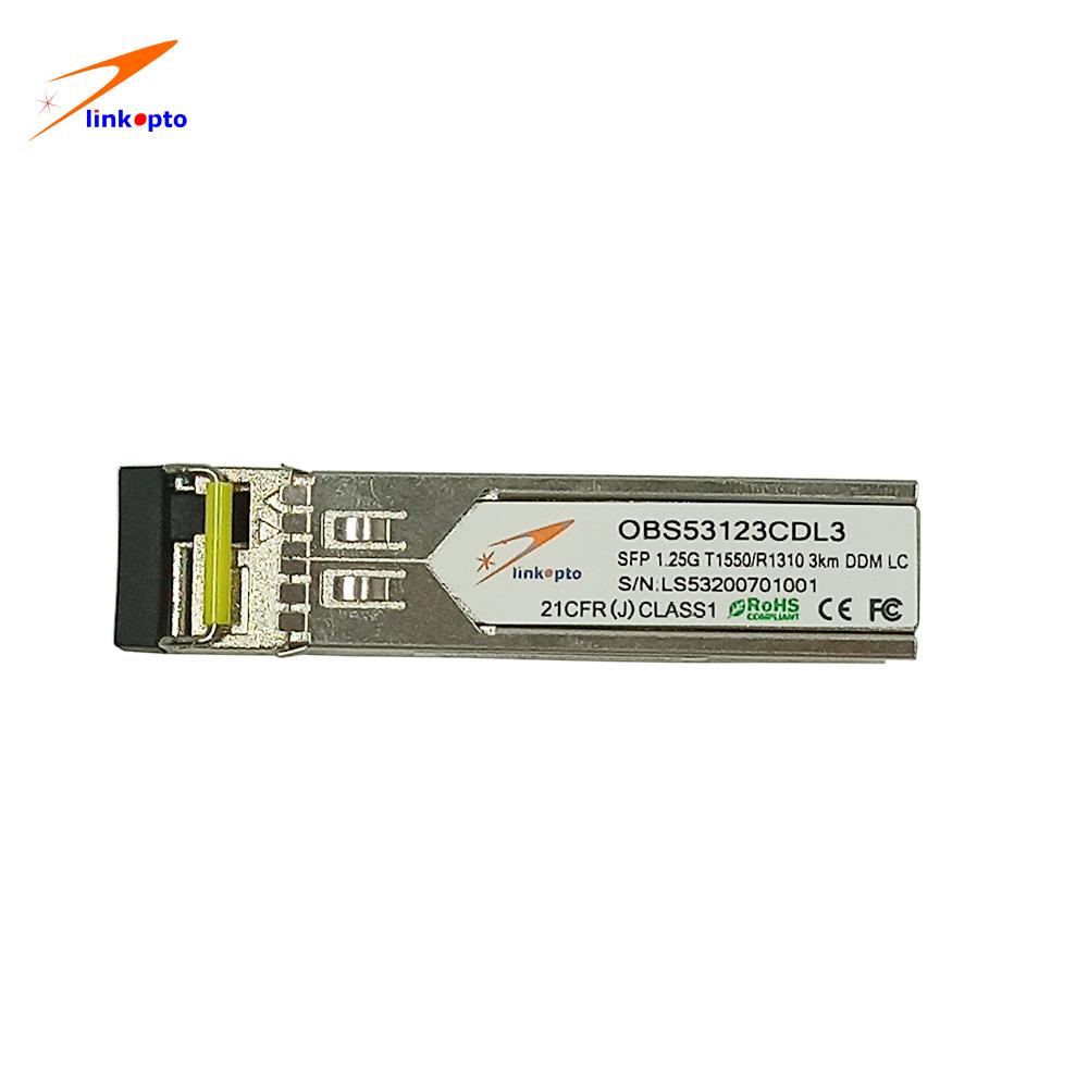 1.25G BIDI  T1550R1310nm 3KM LC Gigabit Ethernet SFP Module