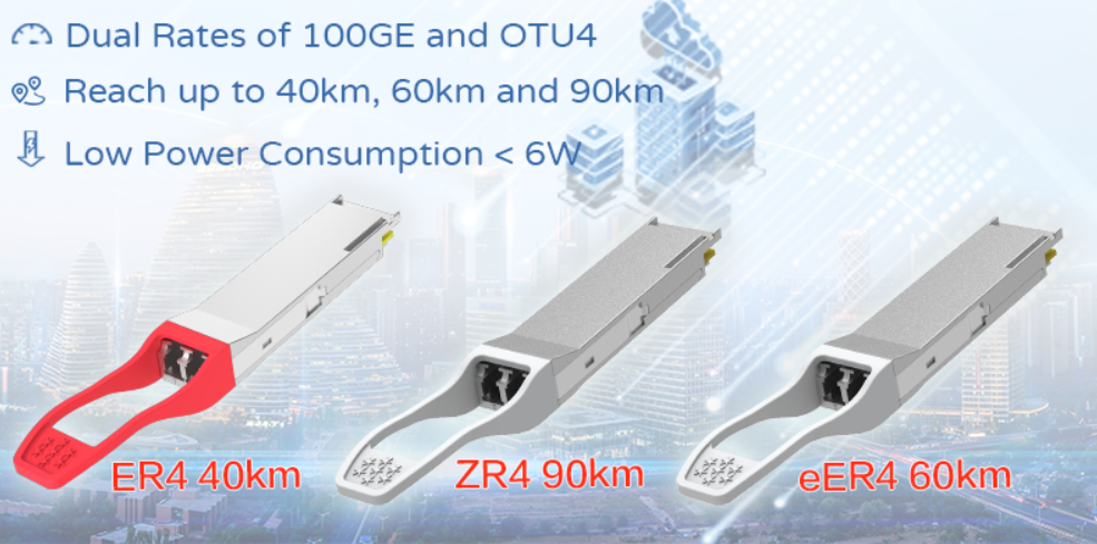 Linkopto Releases 100G QSFP28 ER4&eER4&ZR4 Modules